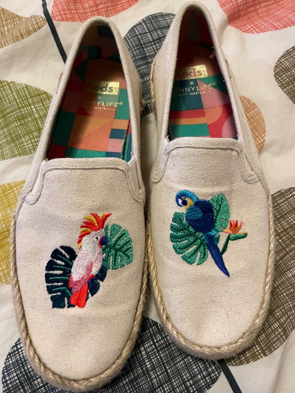 KEDS x SunnyLife Tropical Bird Espadrilles - Size 7